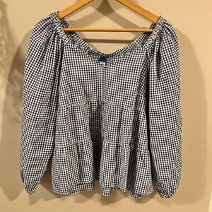 NWT Gingham Checkered top (blue)